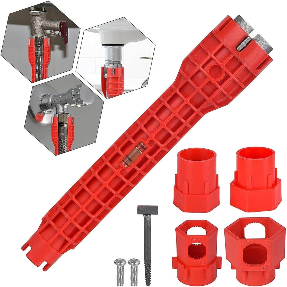 Trade Shop - Chiave Multifunzione A Bussola Per Installazione Rubinetti Tubo Bagno Idraulico -