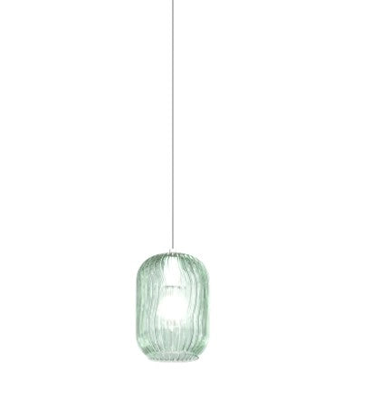 SOSPENSIONE BIANCO 5 LUCI TONDA VETRI TR + AM + FU + VE + BL 1181BI-S5 T-MC