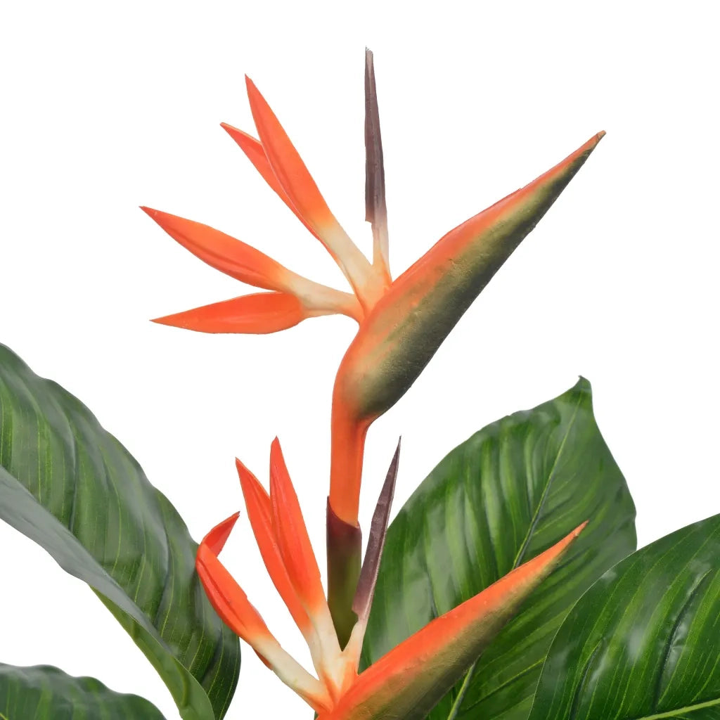 Strelitzia Artificiale con Vaso-Piante Decorative Rosso 100 cm