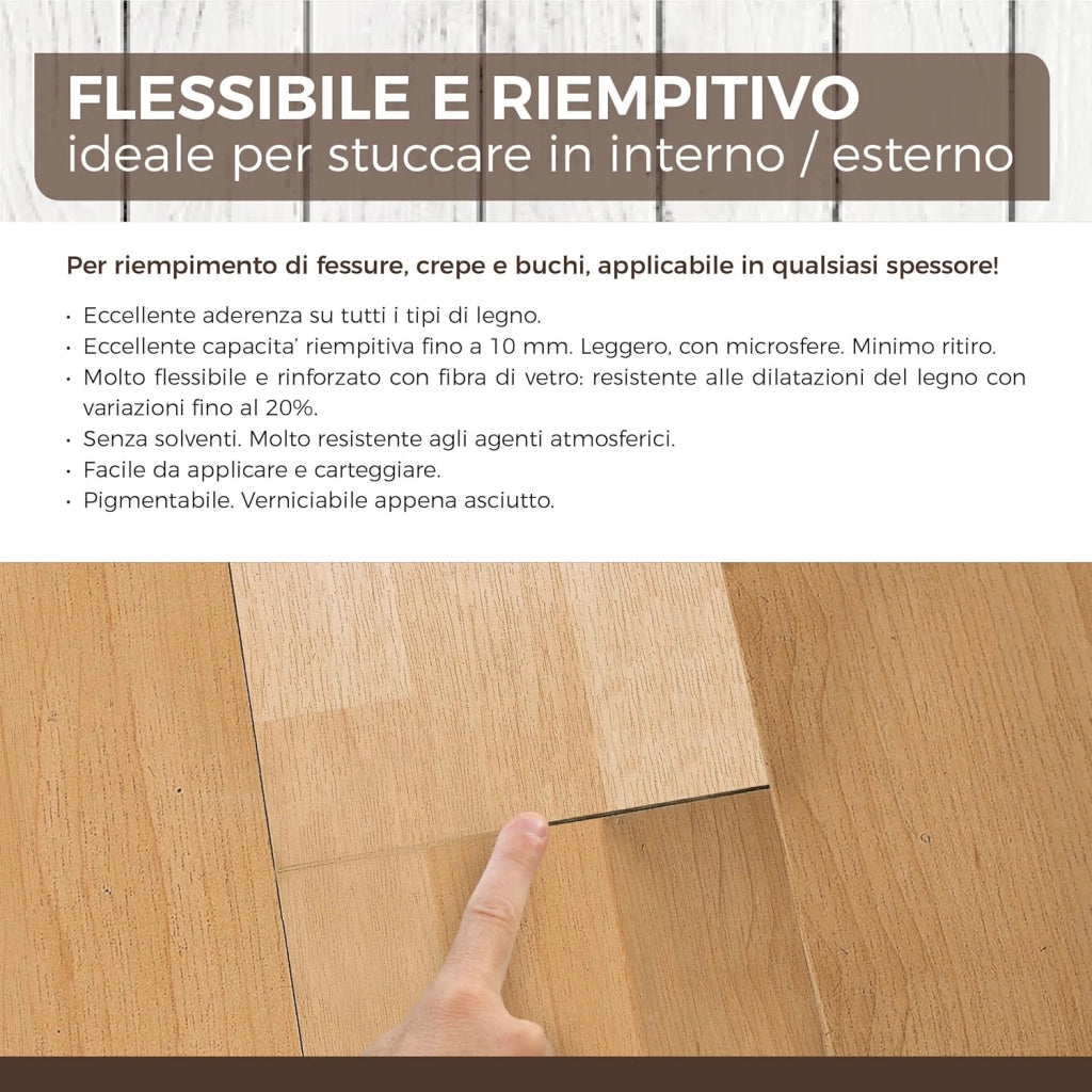 Aguaplast woodlite stucco per legno colorato pronto all’uso verniciabile 125 ml *** colore- ciliegio, confezione 1