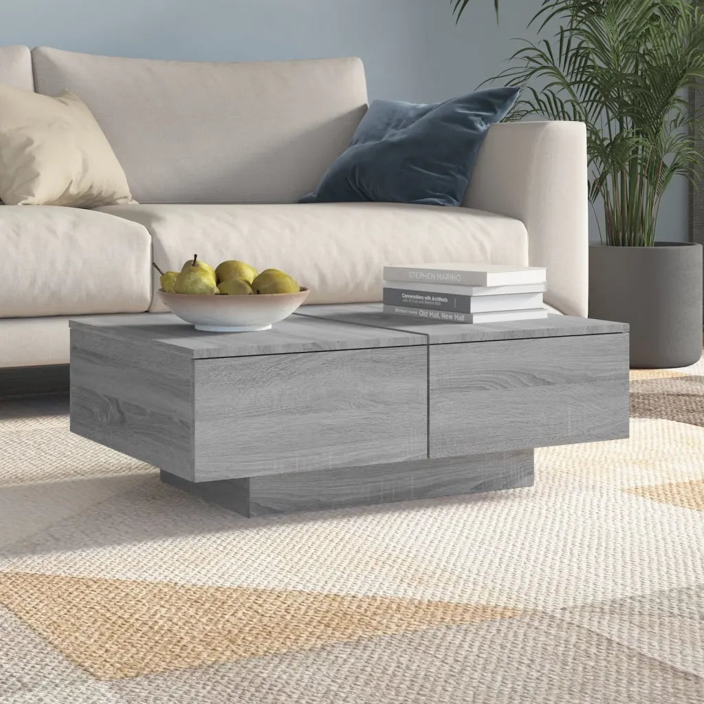 Tavolino da Salotto-Tavolino da soggiorno-Tavolo Grigio Sonoma 90x60x31 cm Legno Multistrato