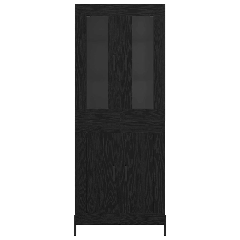 Credenza-Buffet-Armadio da cucina Rovere Nero 69,5 x 34 x 180 cm Legno multistrato 246316