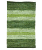 Tappeto HAPPY VERDE cm.55x110 disegno a righe 100% cotone, tappetino stuoia bagno multiuso lavabile