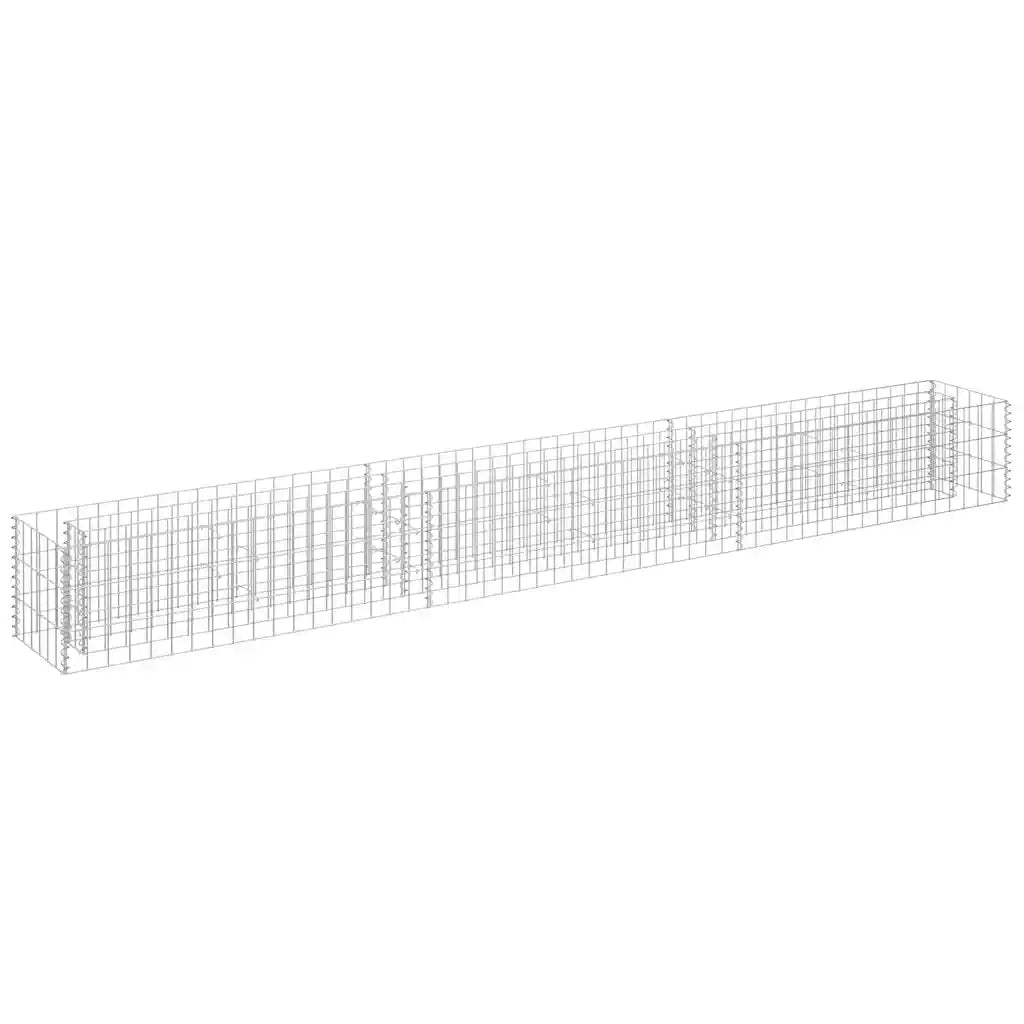 Gabbione Letto Rialzato in Acciaio Zincato 270x30x30 cm 145637