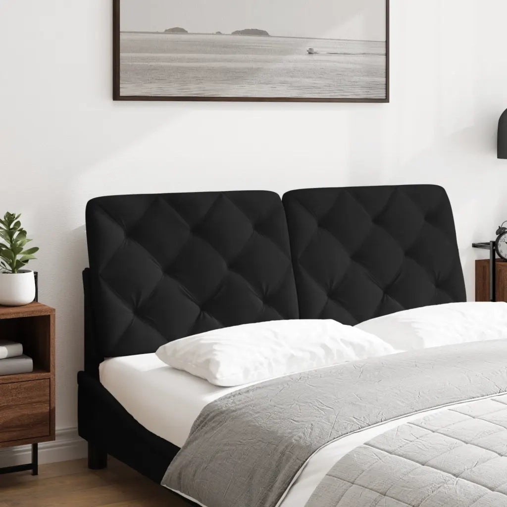 Cuscino Testiera-Cuscino per Testiera Nero 120 cm in Velluto