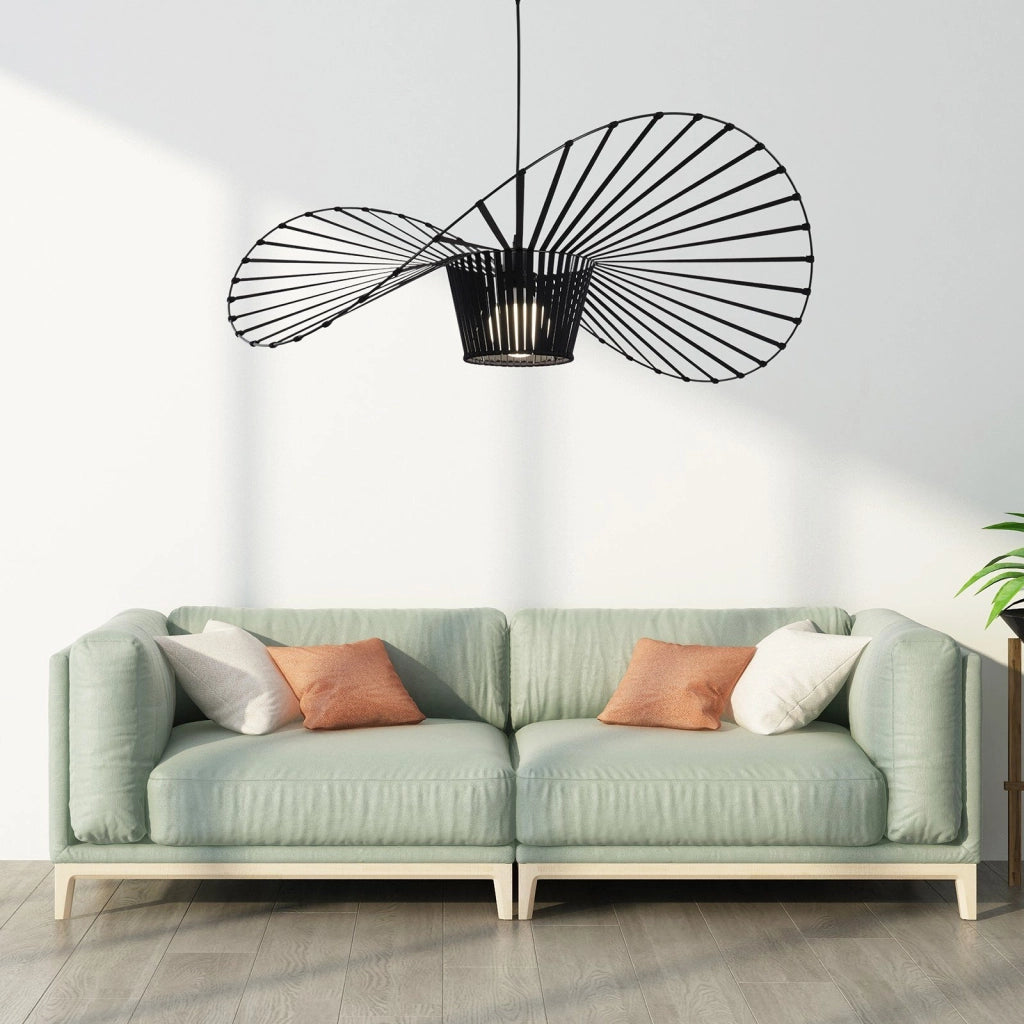ZMH Lampada a Sospensione Moderna a LED Nero E27 60 cm per Sala da Pranzo