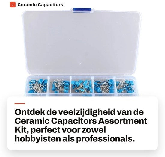 Kit di Condensatori Ceramici Assortito - 300 pezzi - 15 tipi - 3kV - Elettronica - Componenti - Utile per appassionati di elettronica - Adatto per progetti di DIY
