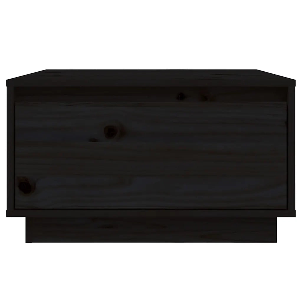 Tavolino da Salotto-Tavolino da soggiorno-Tavolo Nero 55x56x32 cm in Legno Massello di Pino