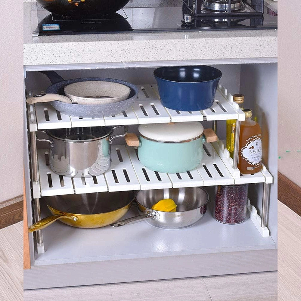 Trade Shop - Mensola Sovrapponibile Salvaspazio Organizer Impilabile Armadio Mobili 65x24x30 -