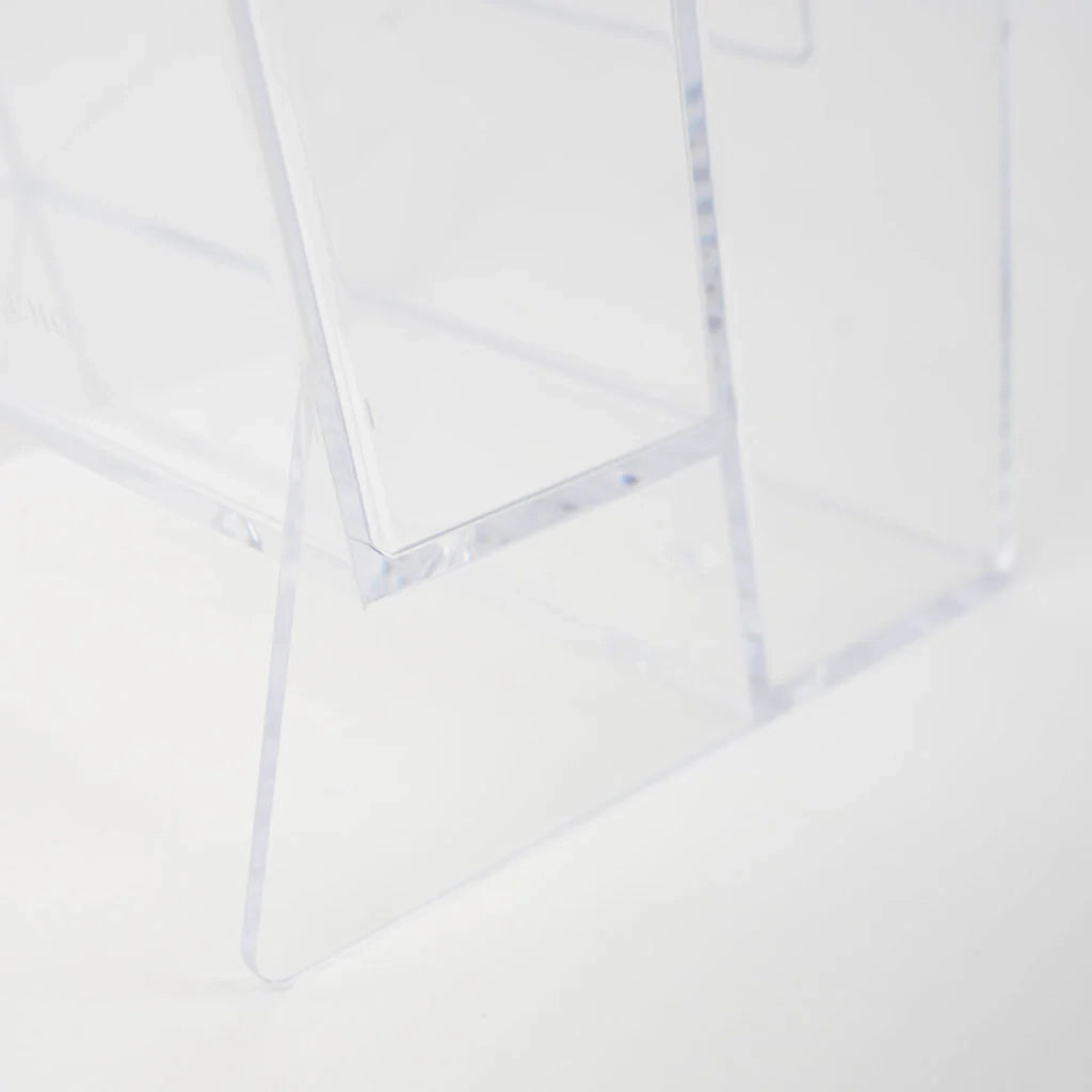 Porta depliant da banco in plexi 2 tasche 1/3 A4