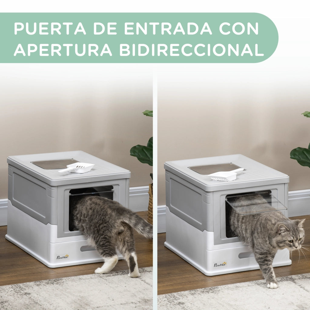 Arenero per Gatti ¨C zephmum ¨C Grigio e Bianco 47.5x35.5x36.7 cm