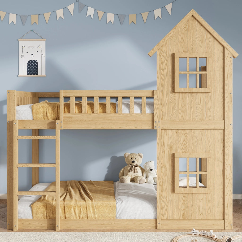 LETTO A CASTELLO Casa 90x200 cm Legno Naturale