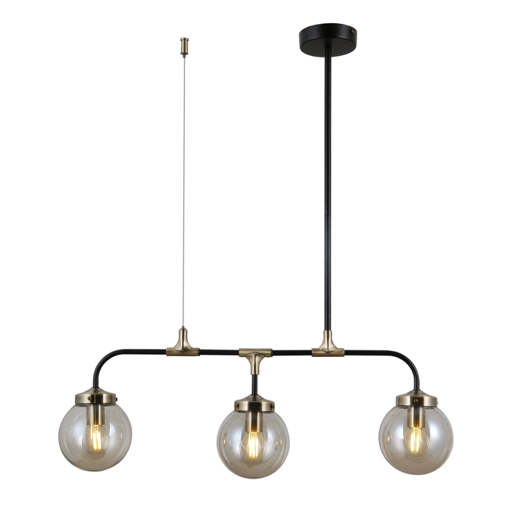 Lampada a sospensione industriale nera 3 sfere E14 Valpena