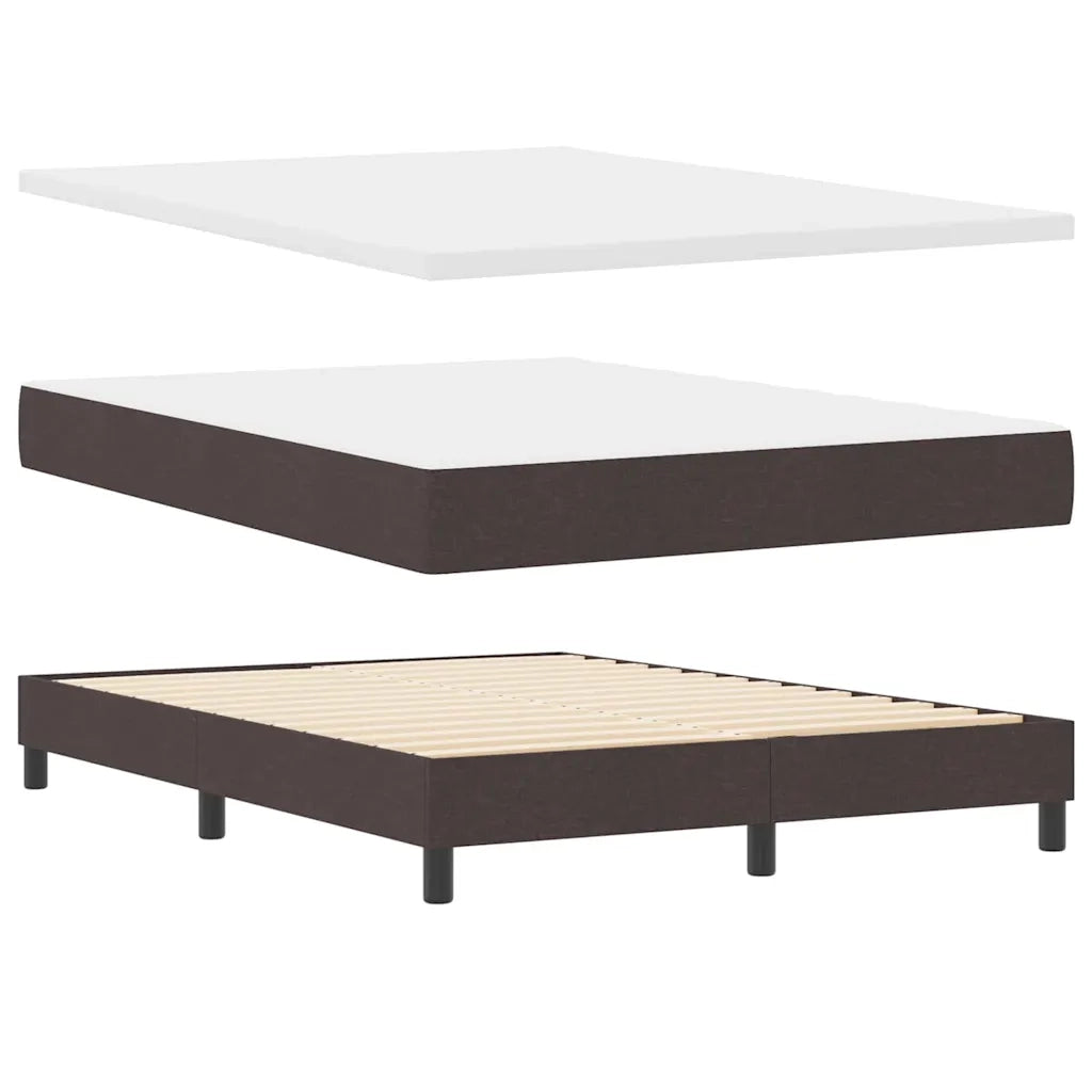 Letto a molle con testiera Marrone Scuro 140 x 200 cm Tessuto 3338618