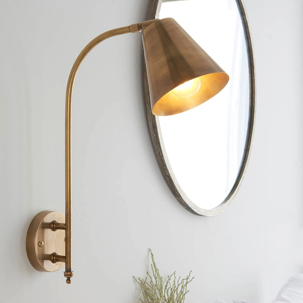 Applique industriale ottone antico regolabile E27 Endon