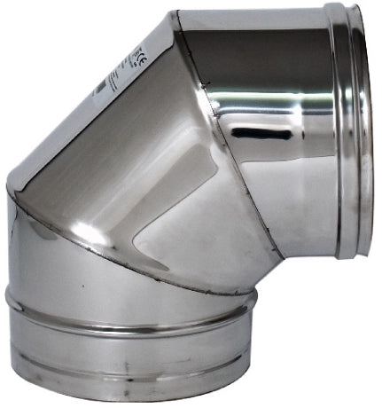 GOMITO A 90  ° INOX AISI 304 PER STUFA  EE ? cm.  8