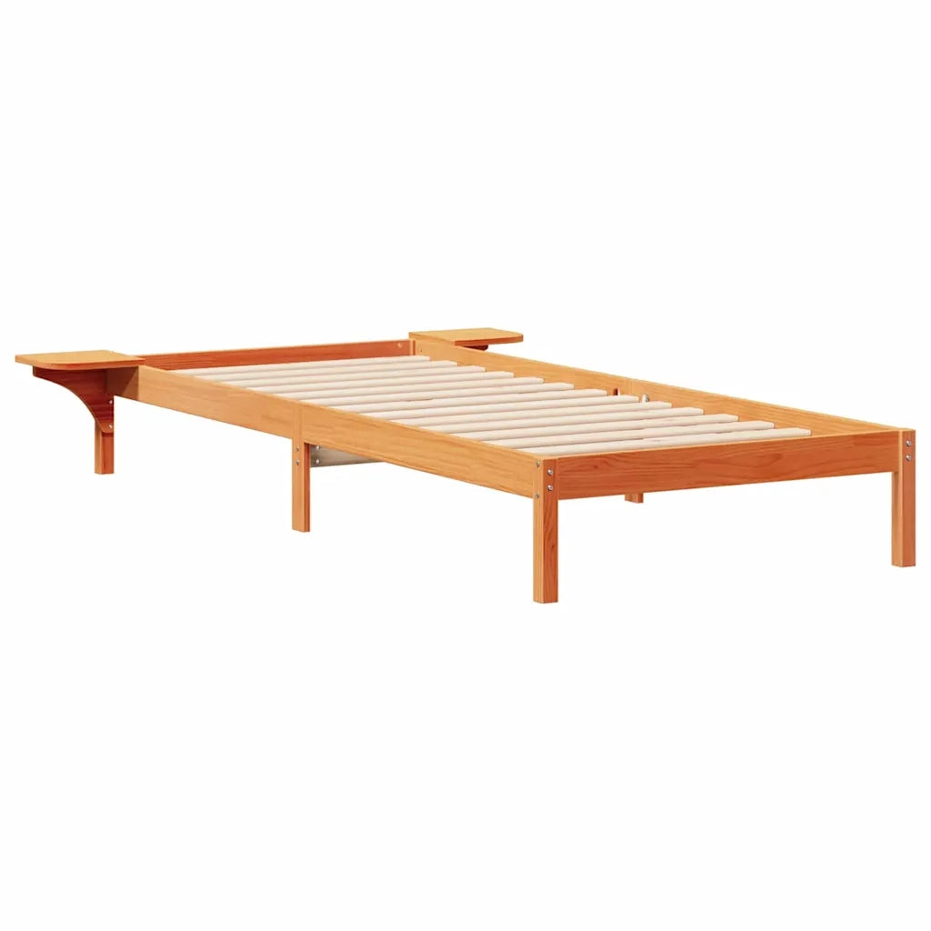 Letto con Tavolini Laterali Marrone cerato 80 x 220 cm 873240