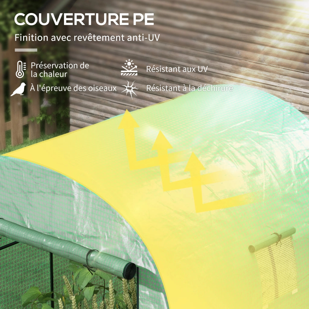Serra da Giardino Tunnel ¨C Xylo ¨C PE 135g/m2 verde 180x180x200cm con 2 porte