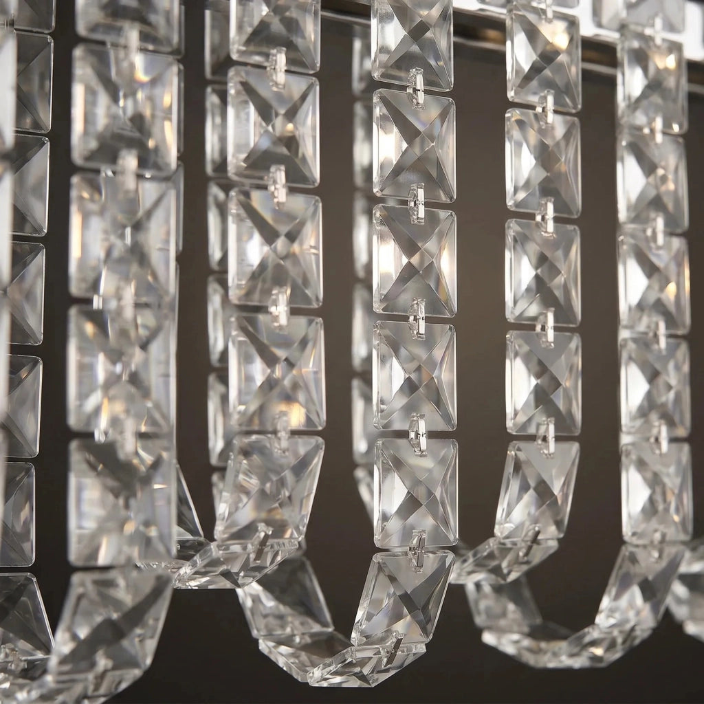 Lampada A Sospensione A Led In Cristallo Swe073-cp 60cm Chrome