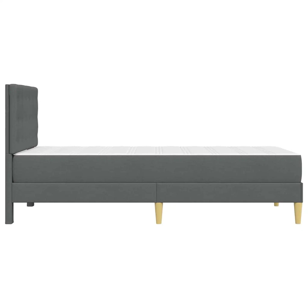 Struttura letto con materasso Grigio scuro 90 x 190 cm Tessuto 3415358