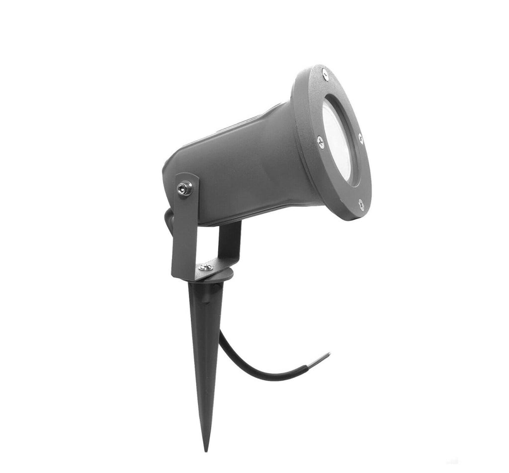 FARETTO PICCHETTO ORIENTABILE DA GIARDINO LAMPADINE GU10 IP65 IMPERMEABILE Grigio LUCA CALDA