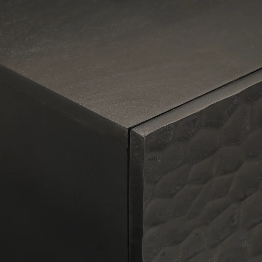 Tavolino da Salotto-Tavolino da soggiorno-Tavolo Nero 100x54x40cm in Legno Massello di Mango 291996