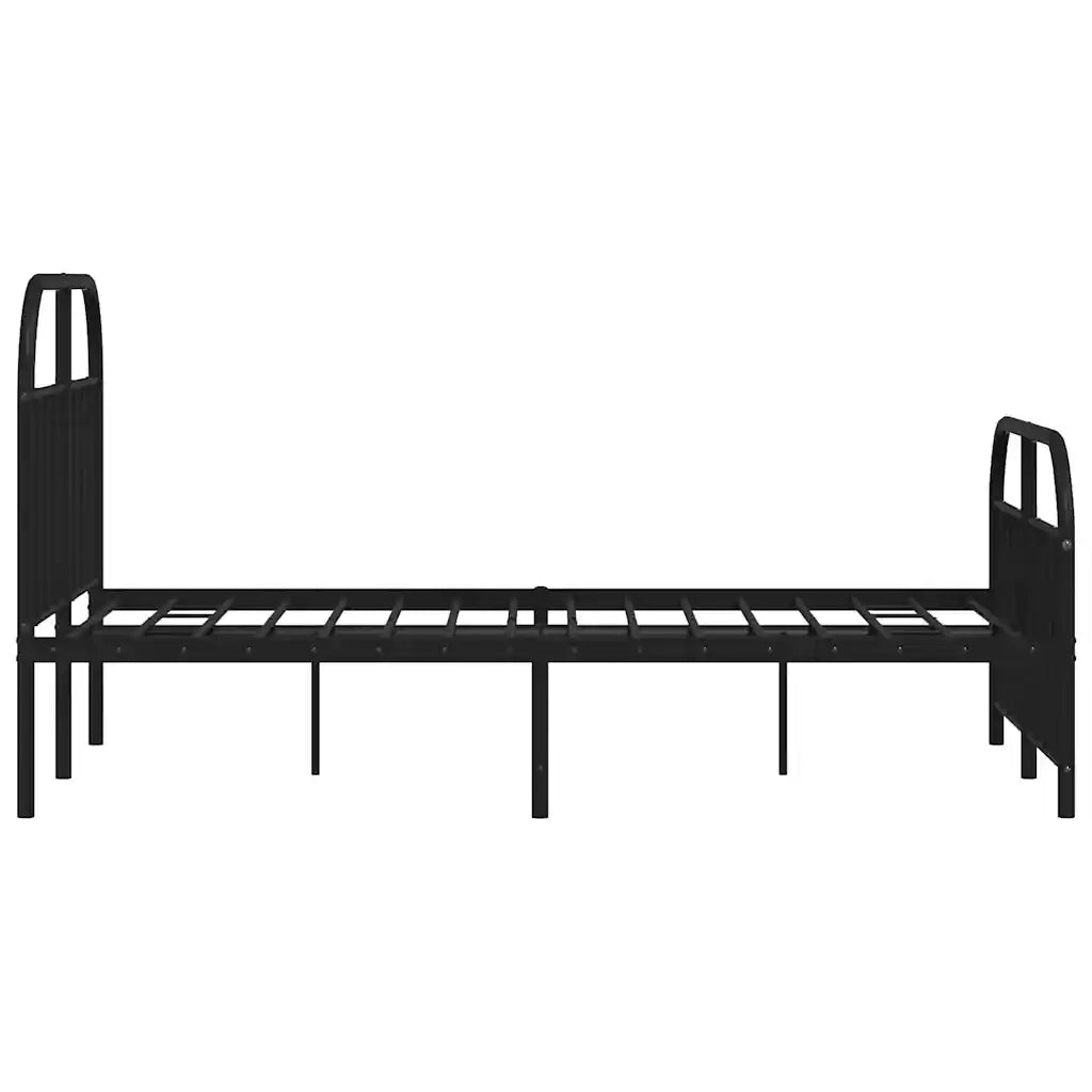 Giroletto con Testiera e Pediera-Struttura Letto Metallo Nero 120x190 cm 485836