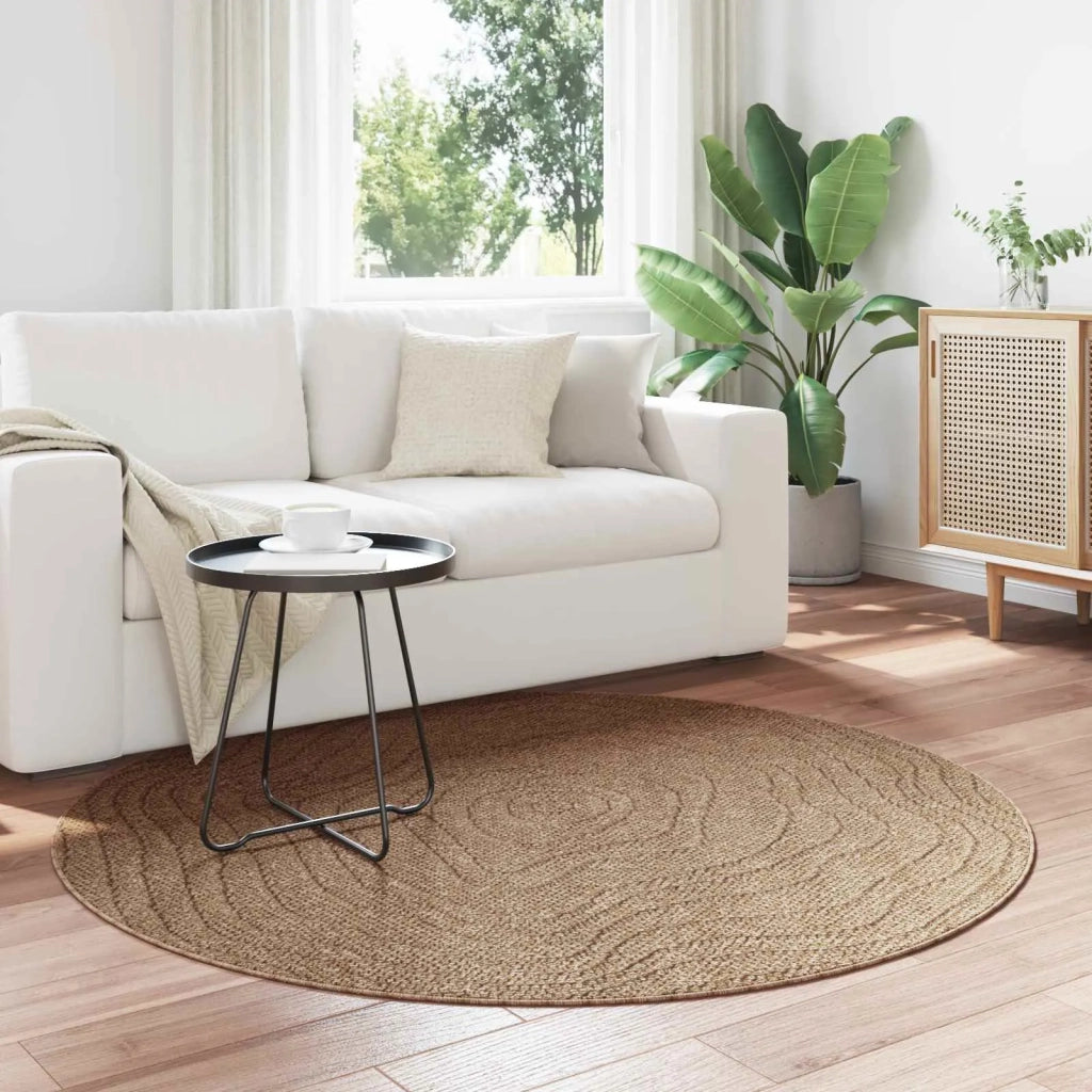 Tappeti per area | Tappeti a zone Moir¨¦ Rotondo AGIRA Naturale ? 160 CM