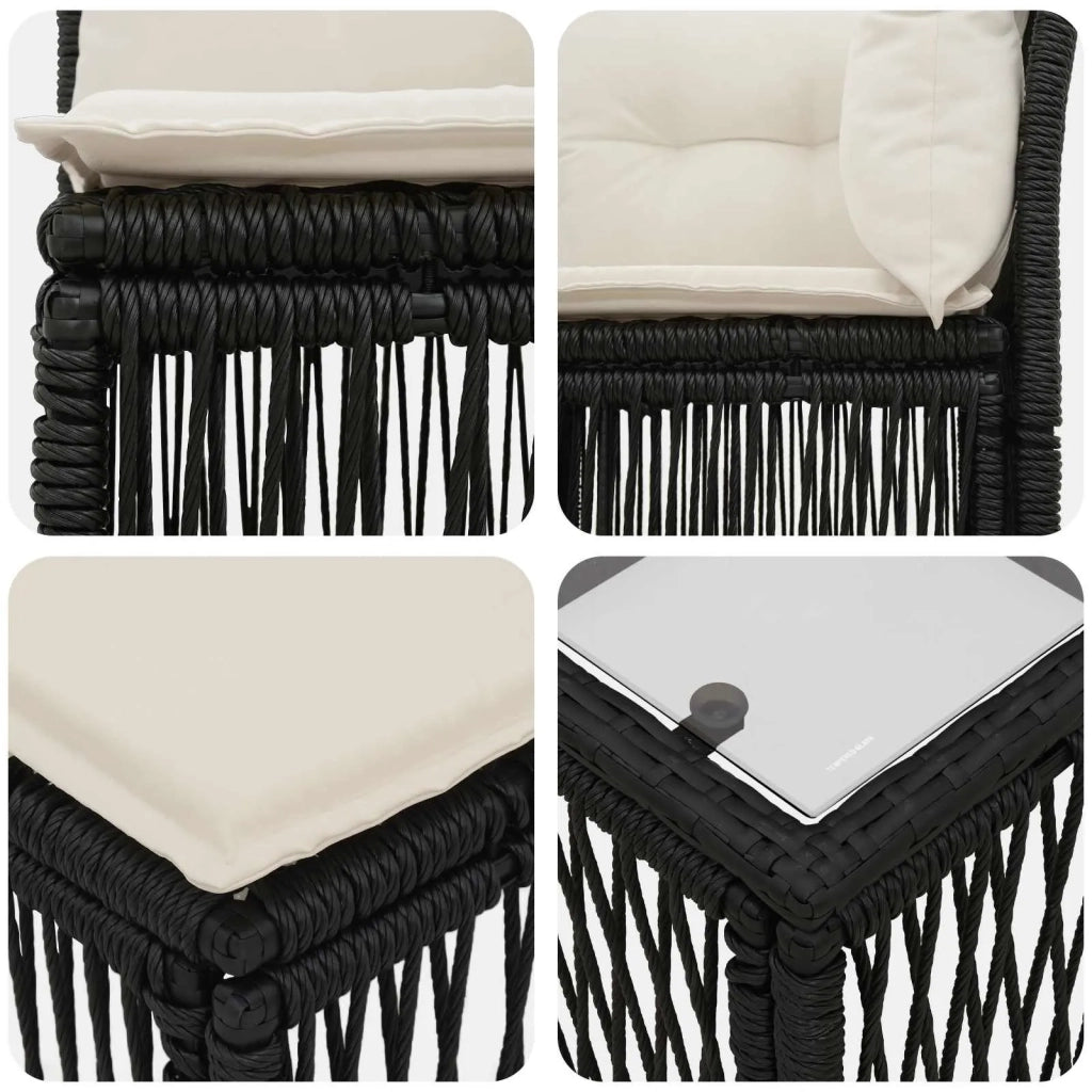 Set Divano da Giardino 11 pcs Nero polyrattan 3434329