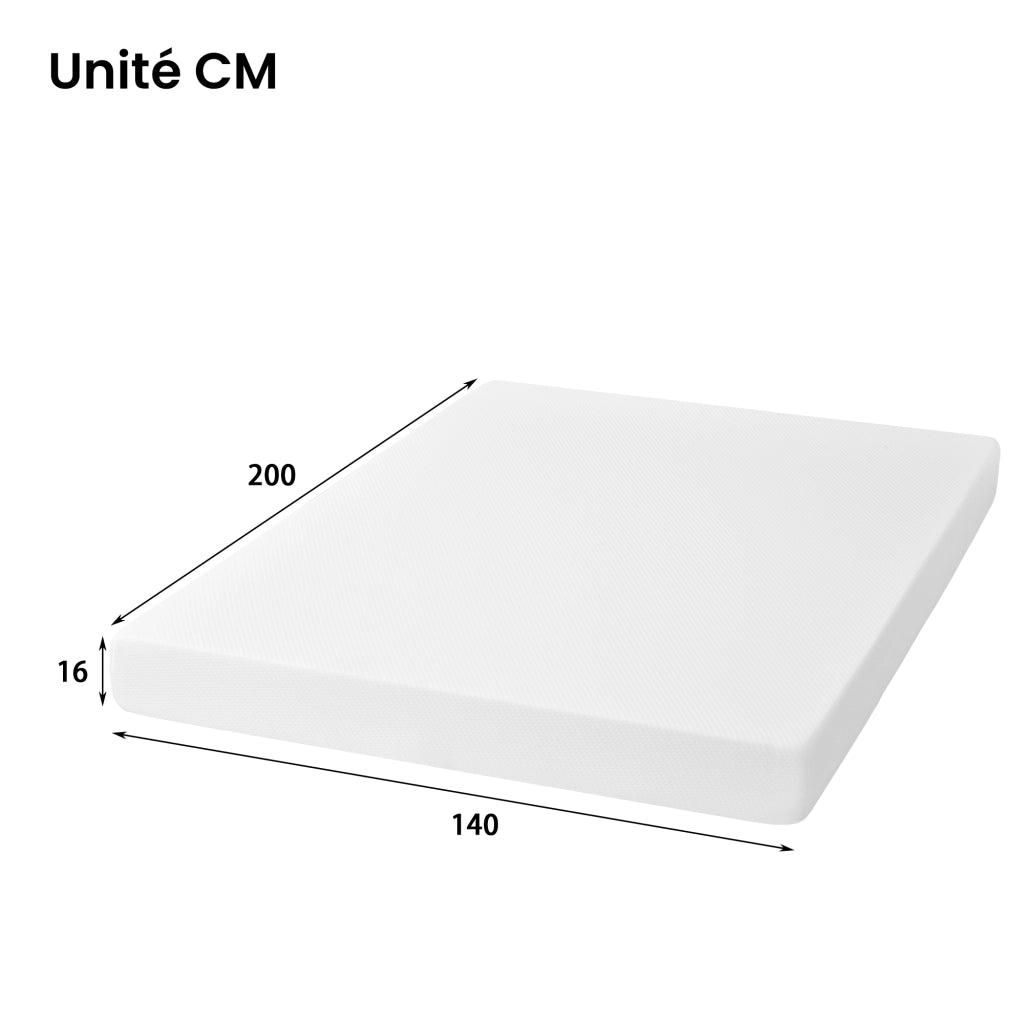 OKWISH Materasso in schiuma fredda 140×200 cm, Materasso Matrimoniale con Fodera Antiscivolo, Maniglie e Rigidità H3, senza Materasso, Bianco