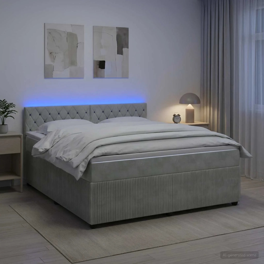 Letto box spring con materasso Grigio Chiaro 140 x 200 cm 3453149