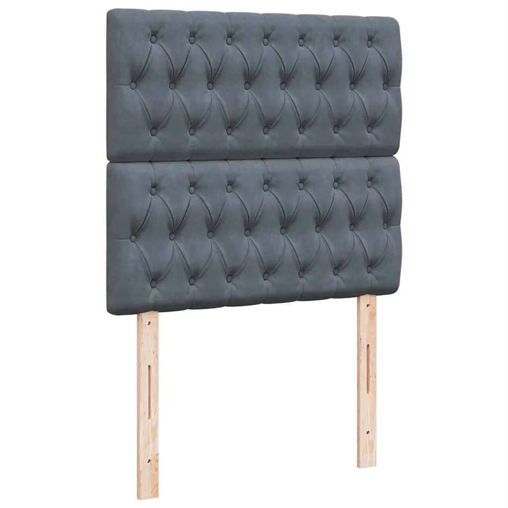 Giroletto a Molle con Materasso Grigio Scuro 90x190 cm Velluto 3293093