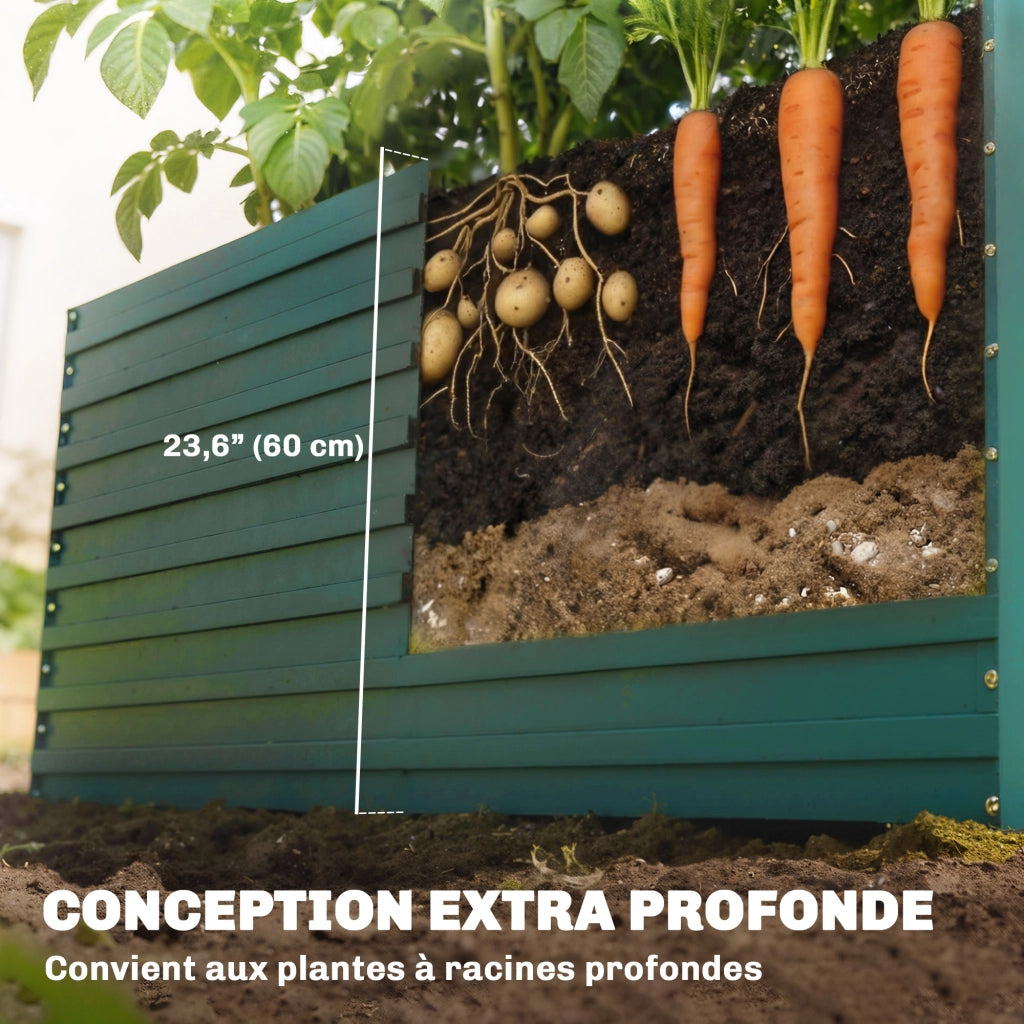 Fioriera Rialzata Rettangolare per Esterno ¨C Minimal ¨C Verde 160x80x60 cm