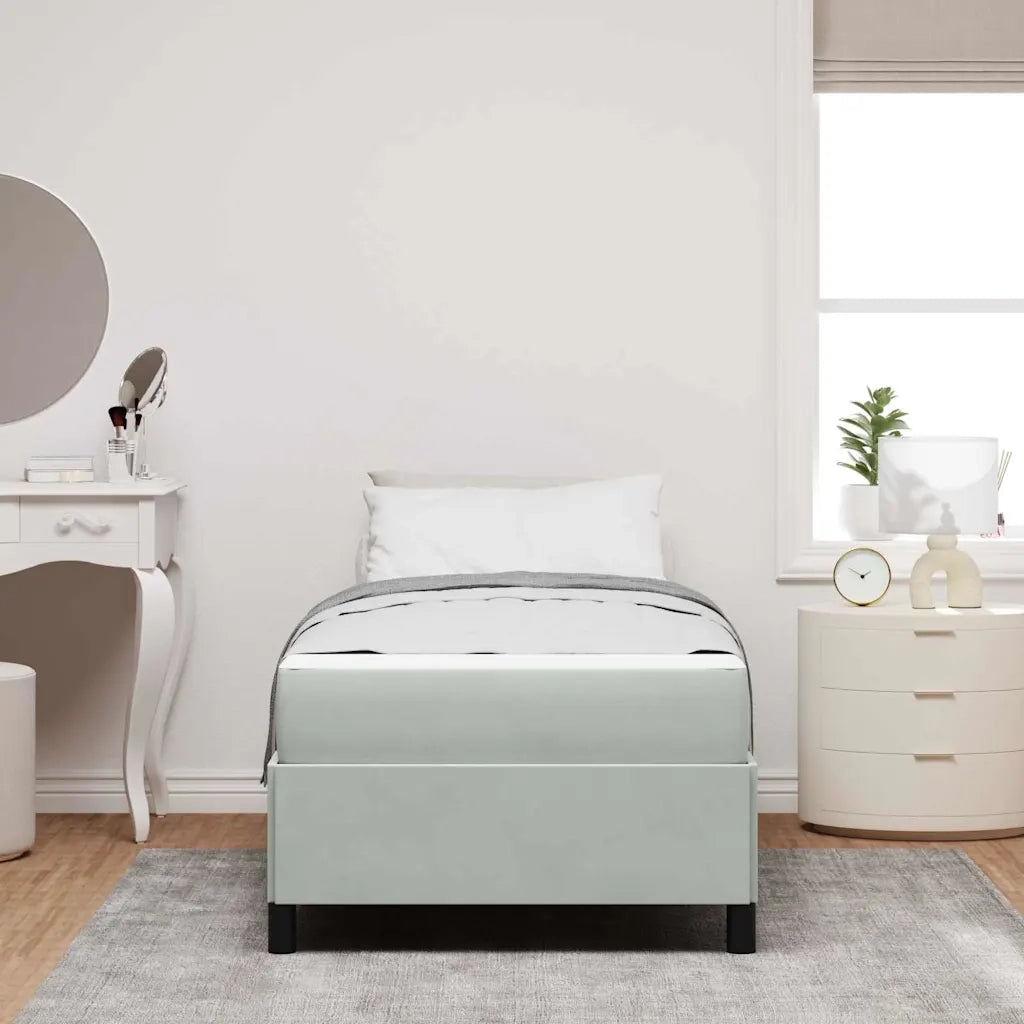 Struttura del letto Grigio chiaro 90 x 200 cm Tessuto