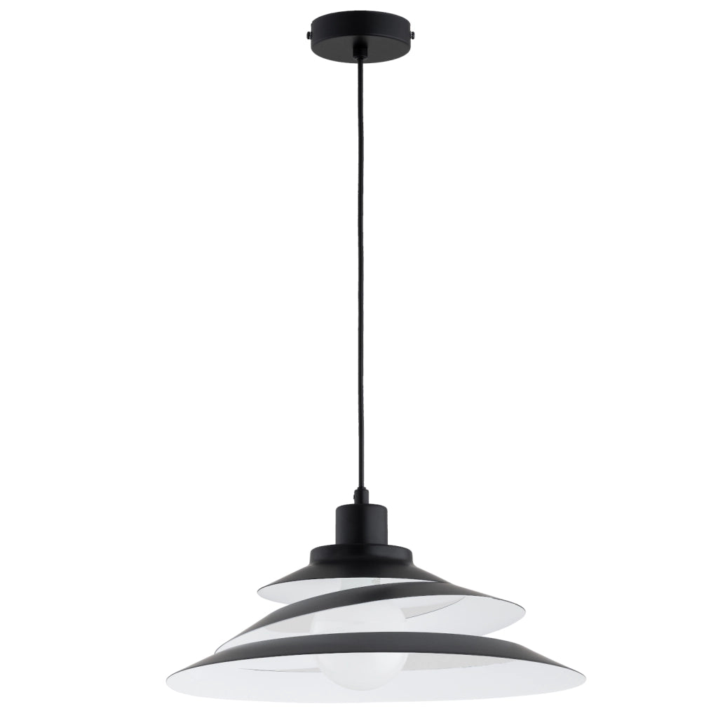Sospensione design BALSA nero/bianco E27 max 15W Alfa