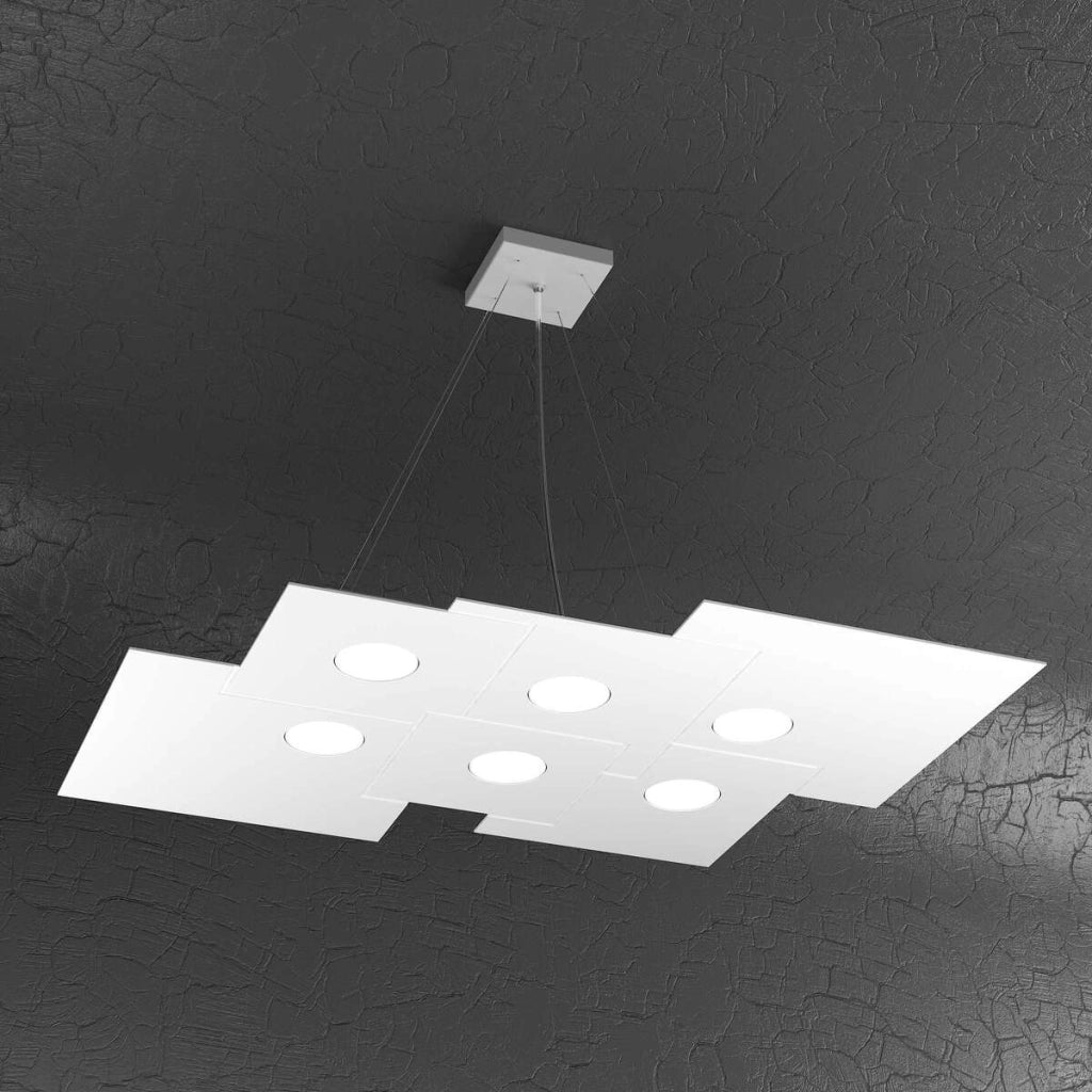 PLATE SOSPENSIONE 6 LUCI ATTACCO GX53 BIANCO