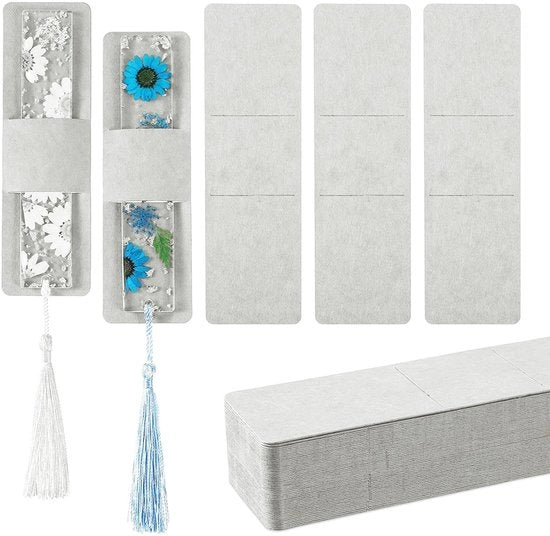 Set di 50 supporti per libri in cartone kraft - bianchi - per proteggere gioielli e penne - progetto creativo - materiale ecologico - supporto per libri
