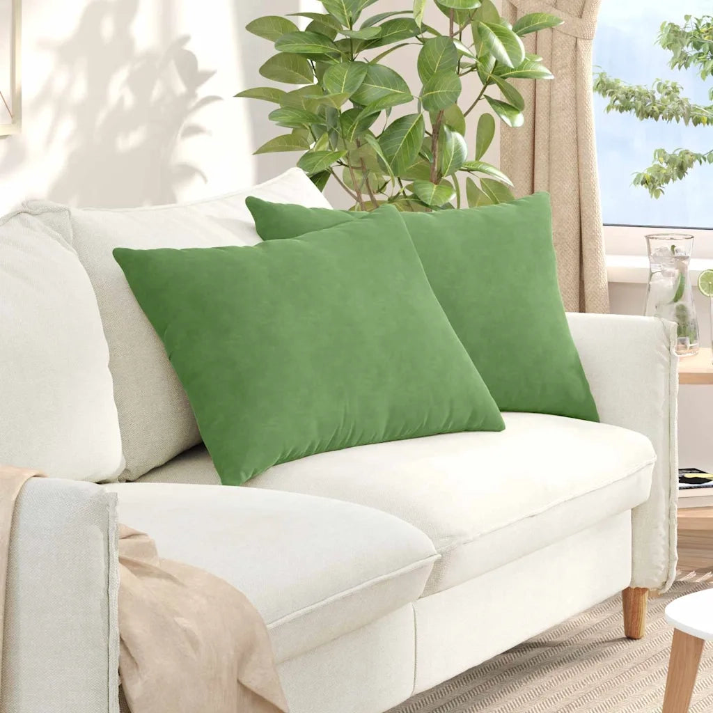 Cuscini da Divano 2 pz | Cuscini per sedie Verde chiaro 70 x 50 cm