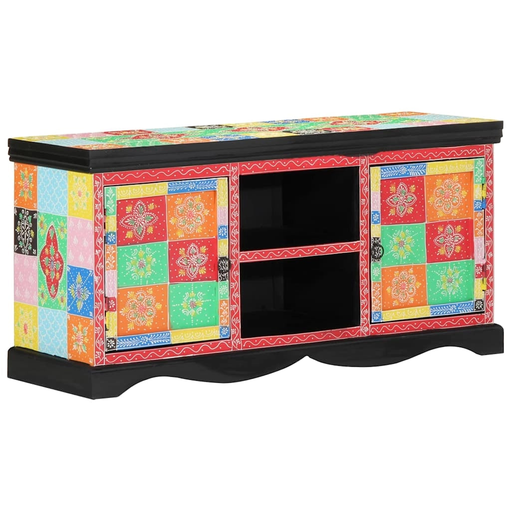 Pratico mobile porta TV moderno con ripiani 100 x 35 x 50 cm in legno massello di mango 02_0057710