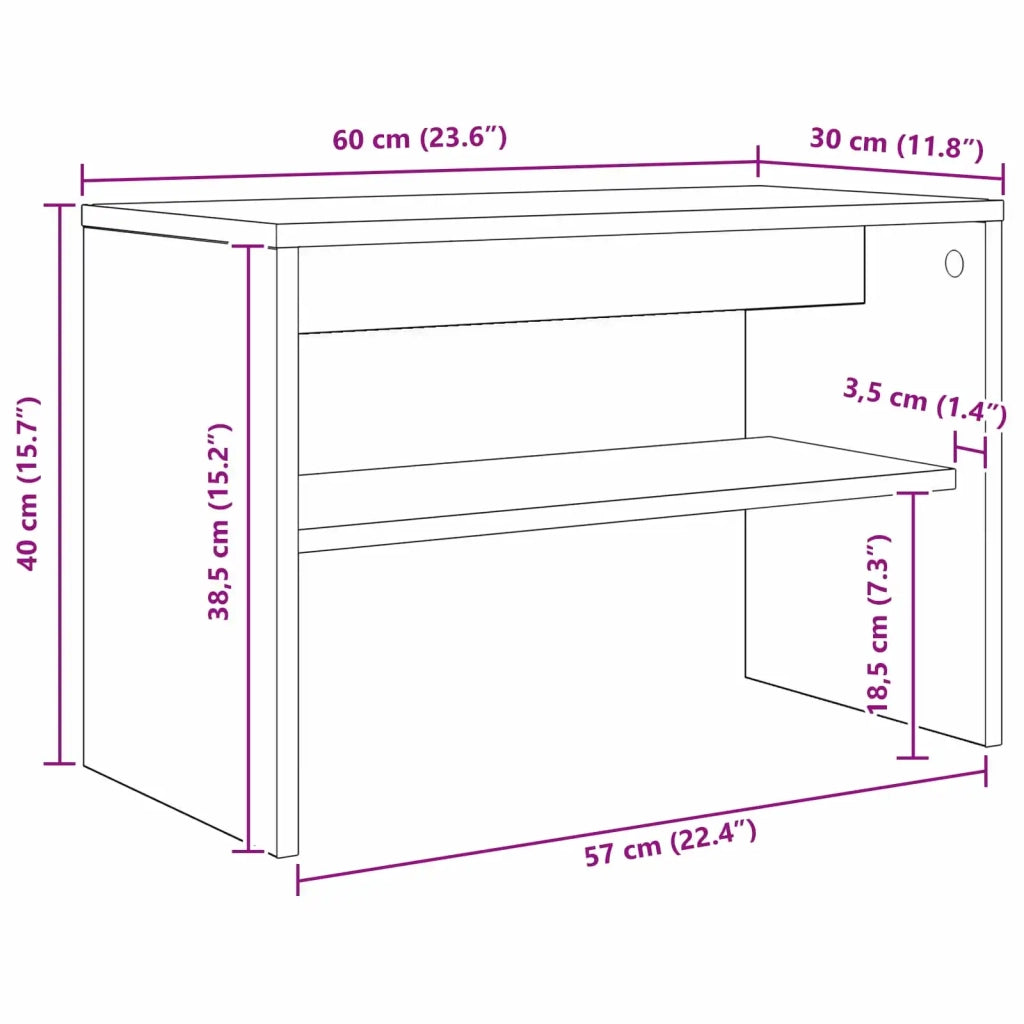 Mobile TV-Credenza per TV Bianco 60 x 30 x 40 cm Legno multistrato