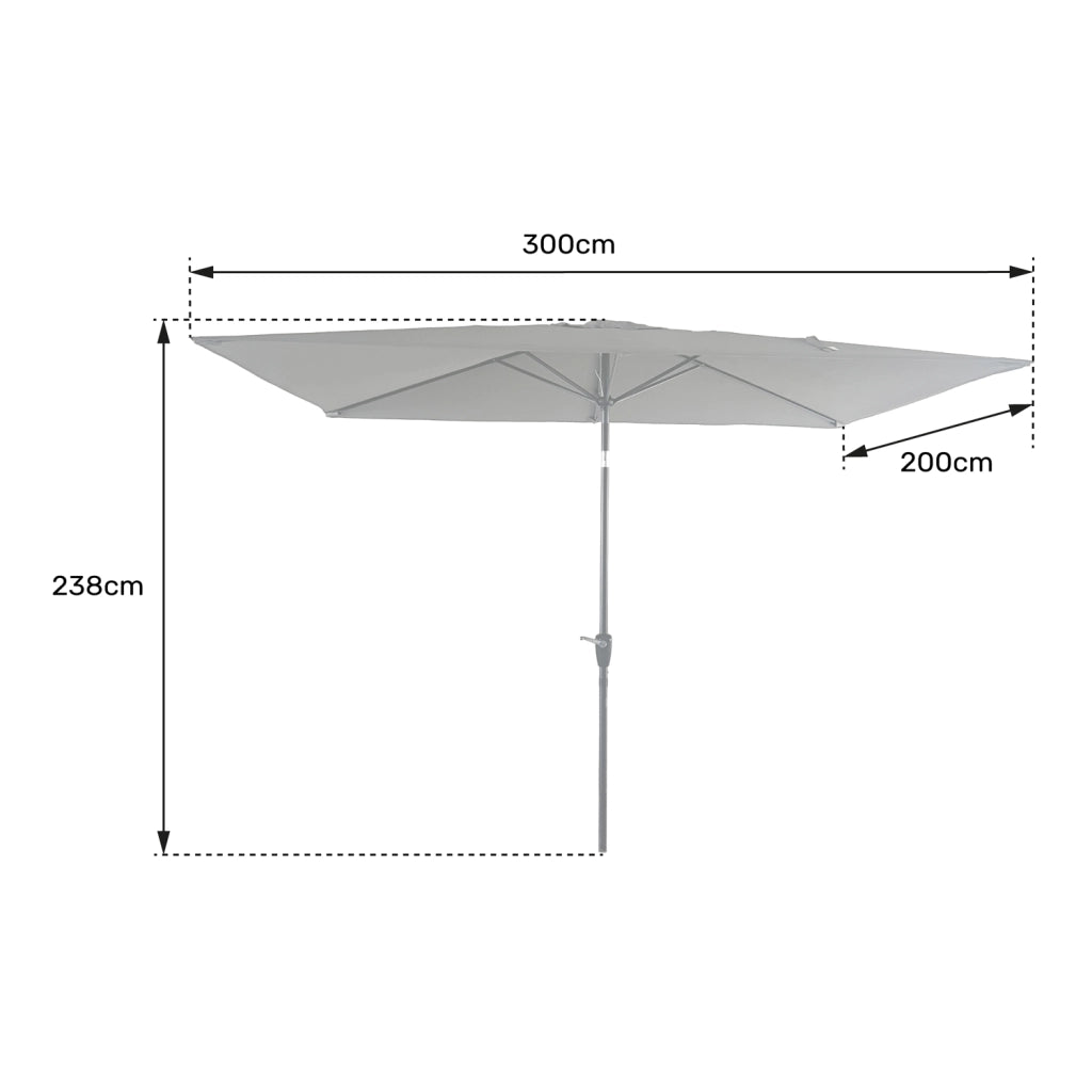 HAPUNAOmbrello rettangolare diritto 2x3m rosso