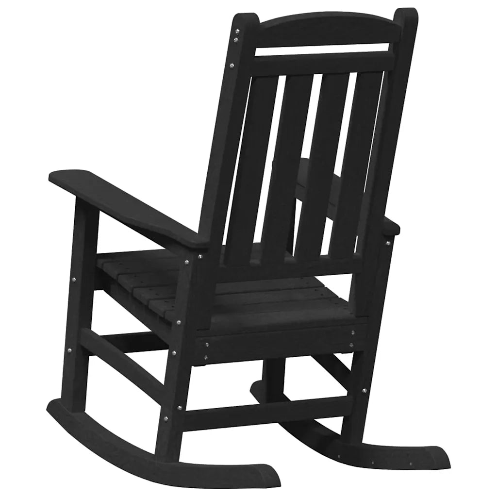 Sedia a dondolo da Giardino | Sedie da Esterno Nero 92 x 70 x 108cm HDPE