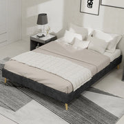 Letto Contenitore ¨C MINIMAL ¨C Velluto Grigio 140x200