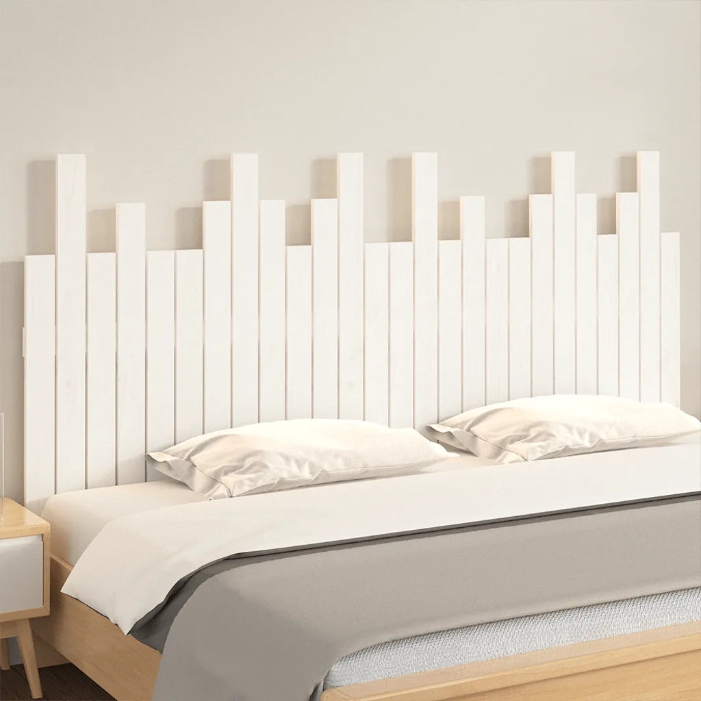 Testiera | Testata da Parete Bianca 166x3x80 cm in Legno Massello di Pino
