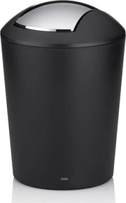 Contenitore di rifiuti con coperchio oscillante - 5 litri - plastica - nero