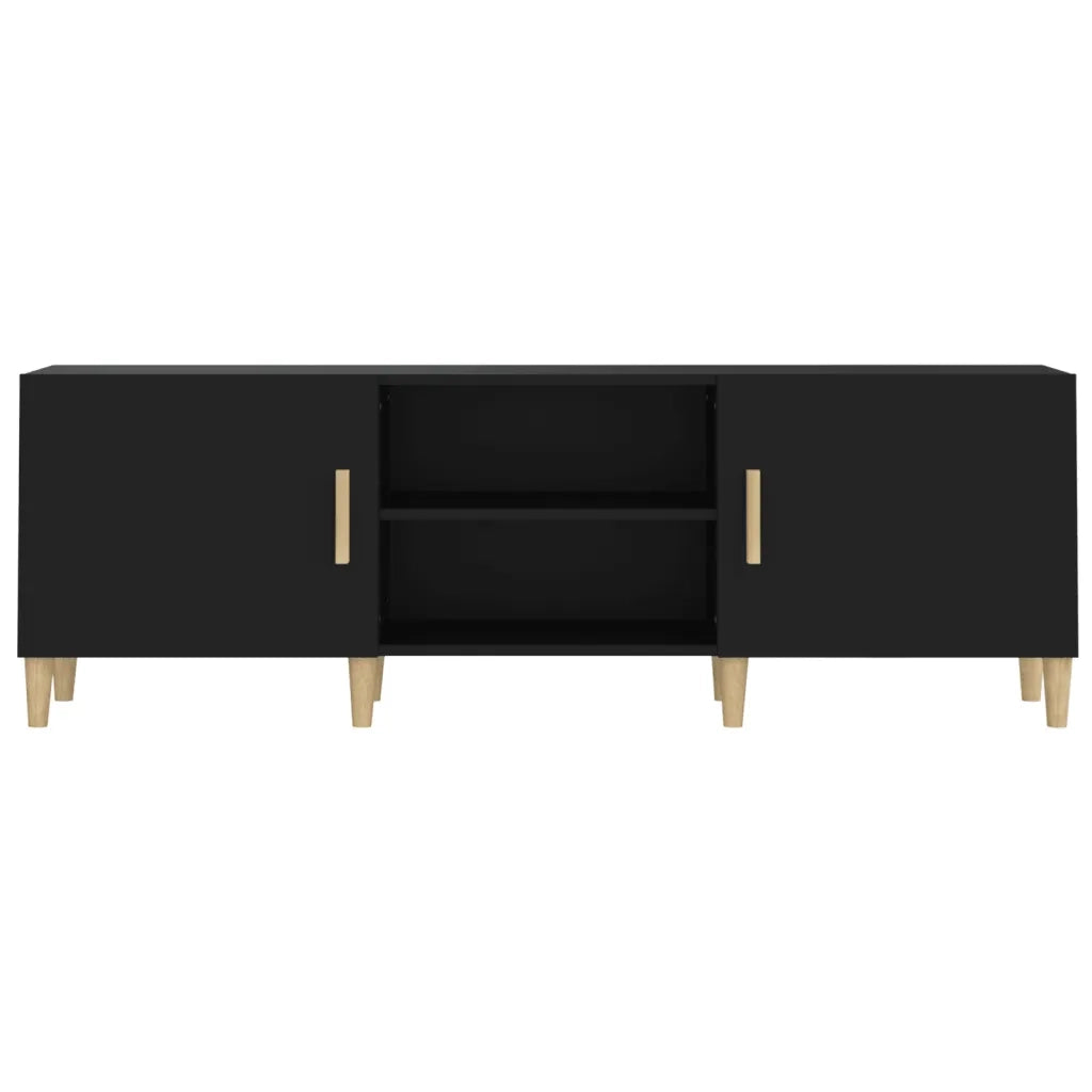 Mobile Porta TV Nero 150x30x50 cm in Legno Multistrato 812619