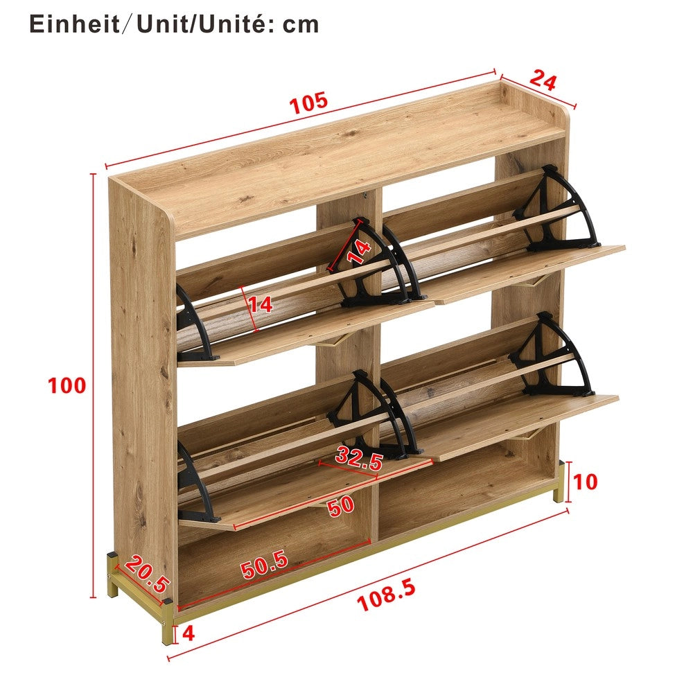Scarpiera con Ante in Legno ¨C MINIMAL ¨C Portascarpe Salvaspazio per Ingresso e Corridoio