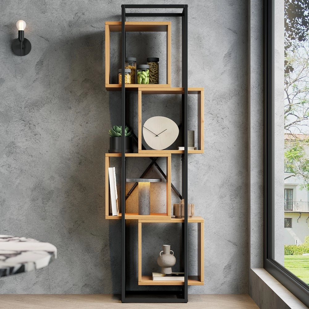 Scaffale Libreria Aperto 4 Ripiani in Metallo e MDF ¨C Xylo ¨C 59x30x180 cm