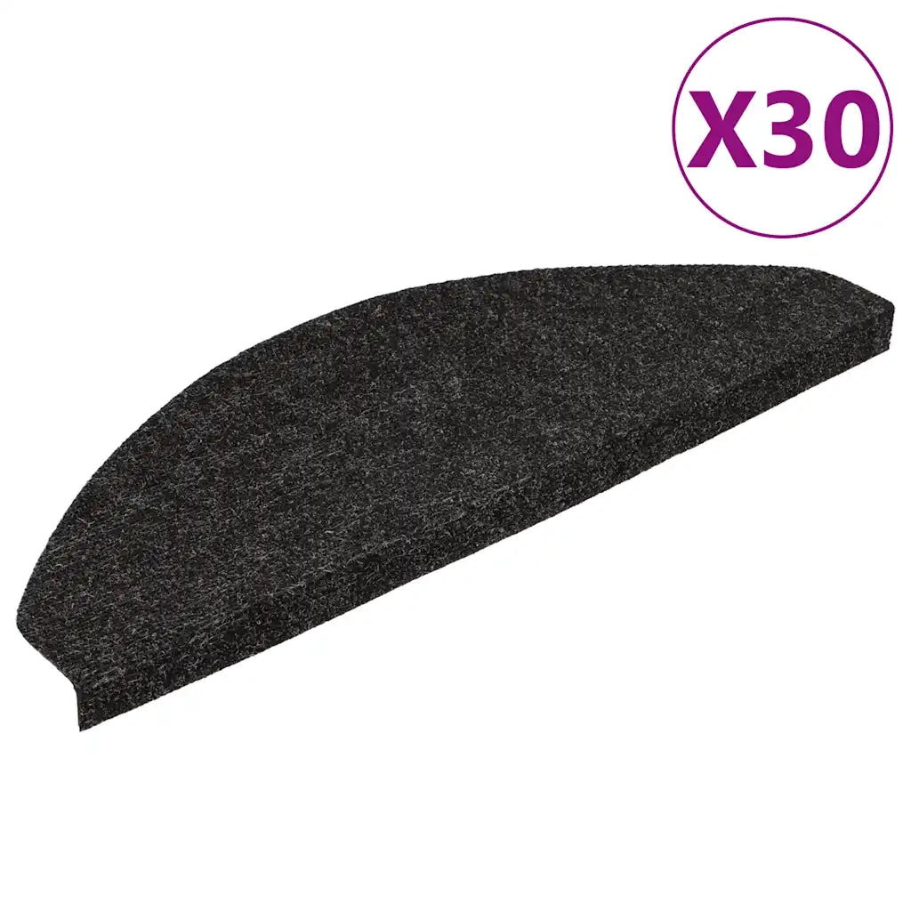 Tappetini Autoadesivi per Scale 30 pz | Gradini per Scale Neri 56x17x3 cm