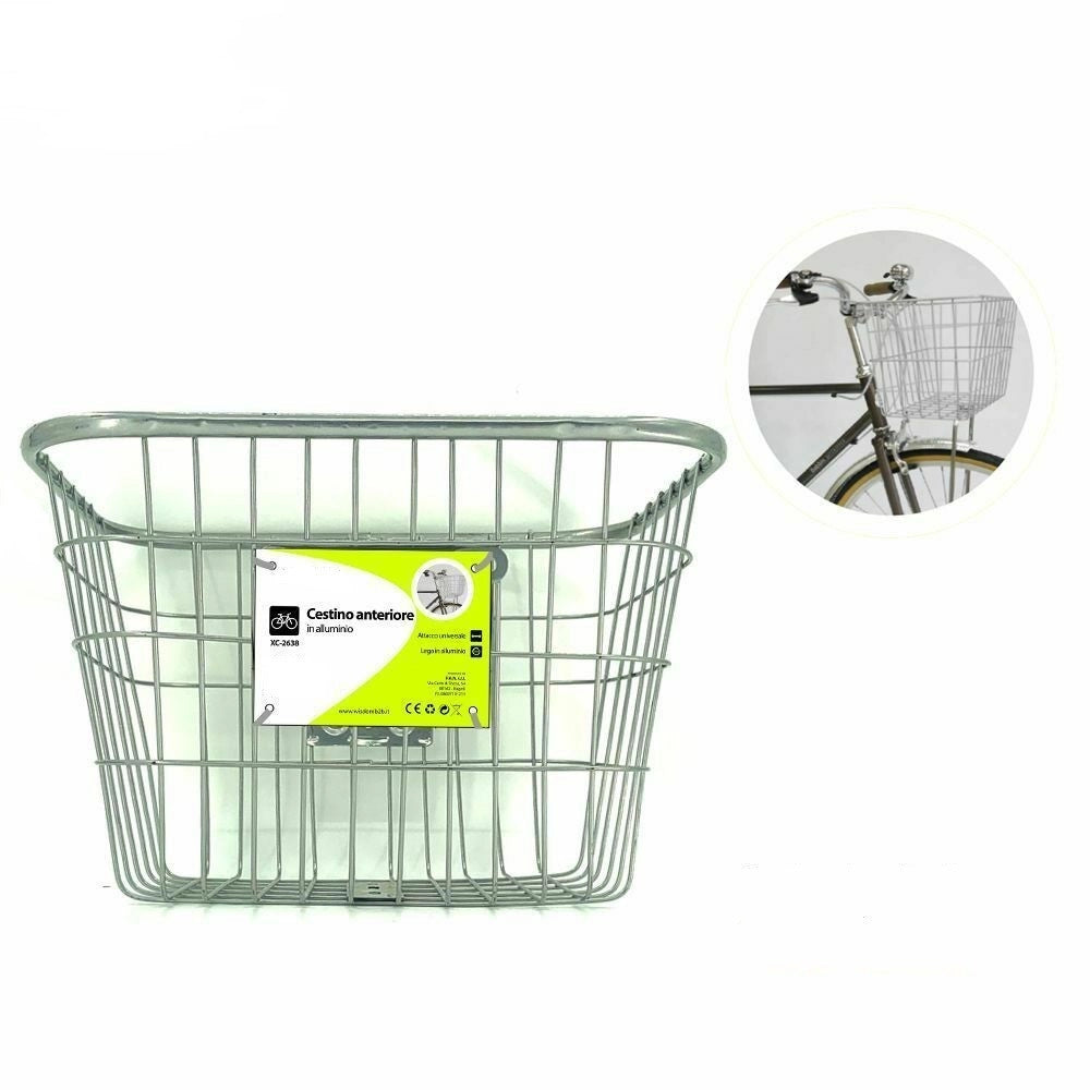 Trade Shop - Cestino Portapacchi Anteriore Universale In Alluminio Per Bici Bicicletta Xc2638 -